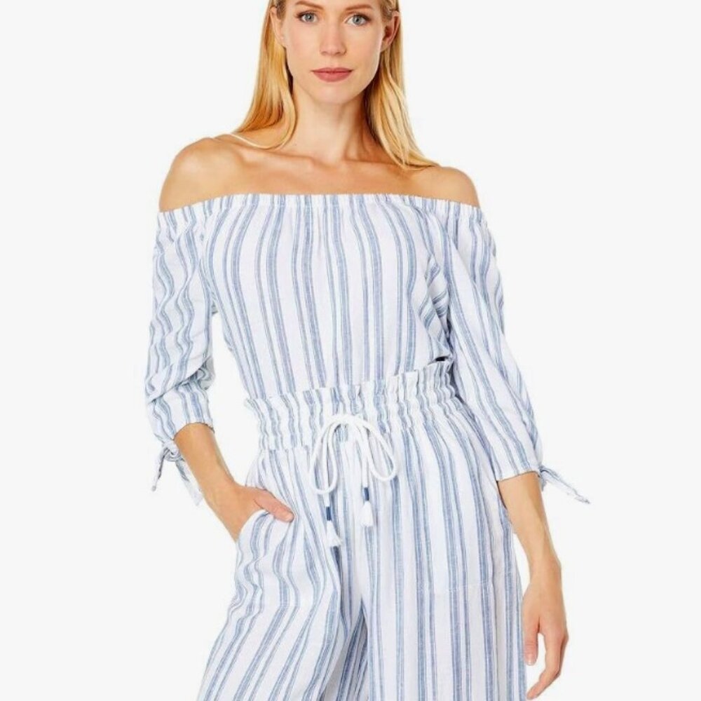 NWT Southern Tide Kendall Off The Shoudler Top, Aged Denim